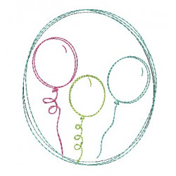 Stickdatei - Luftballon Doodle Rahmen